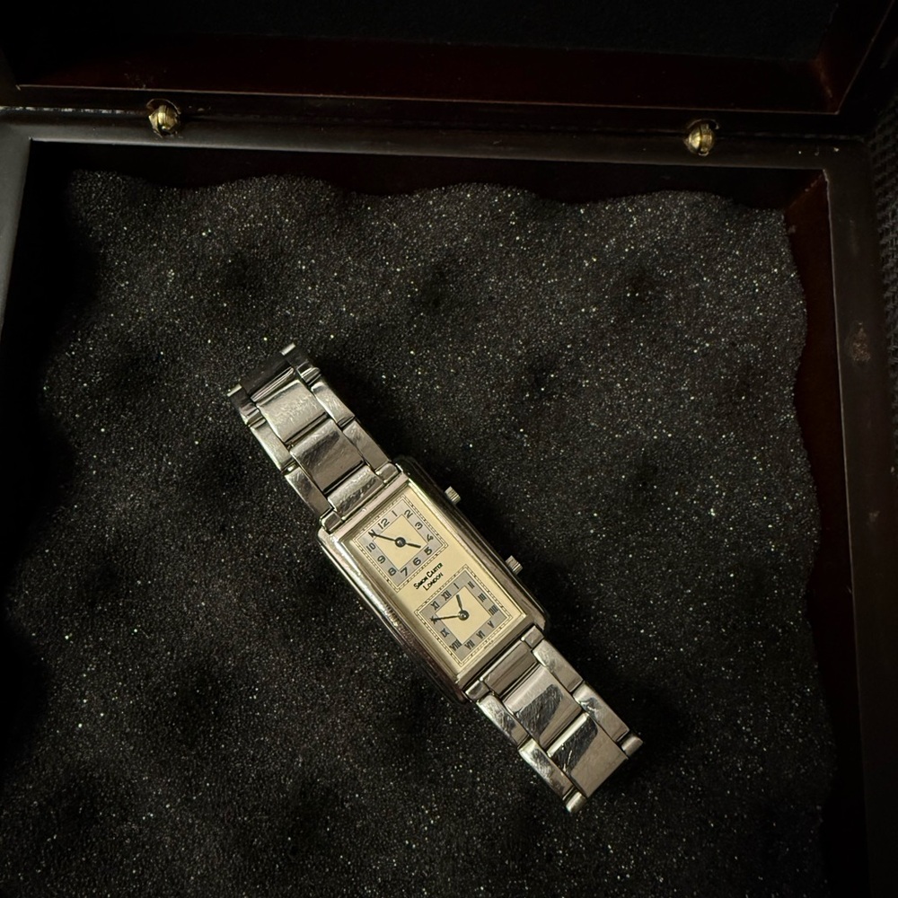 Simon Carter London Dual Time Rectangular Watch